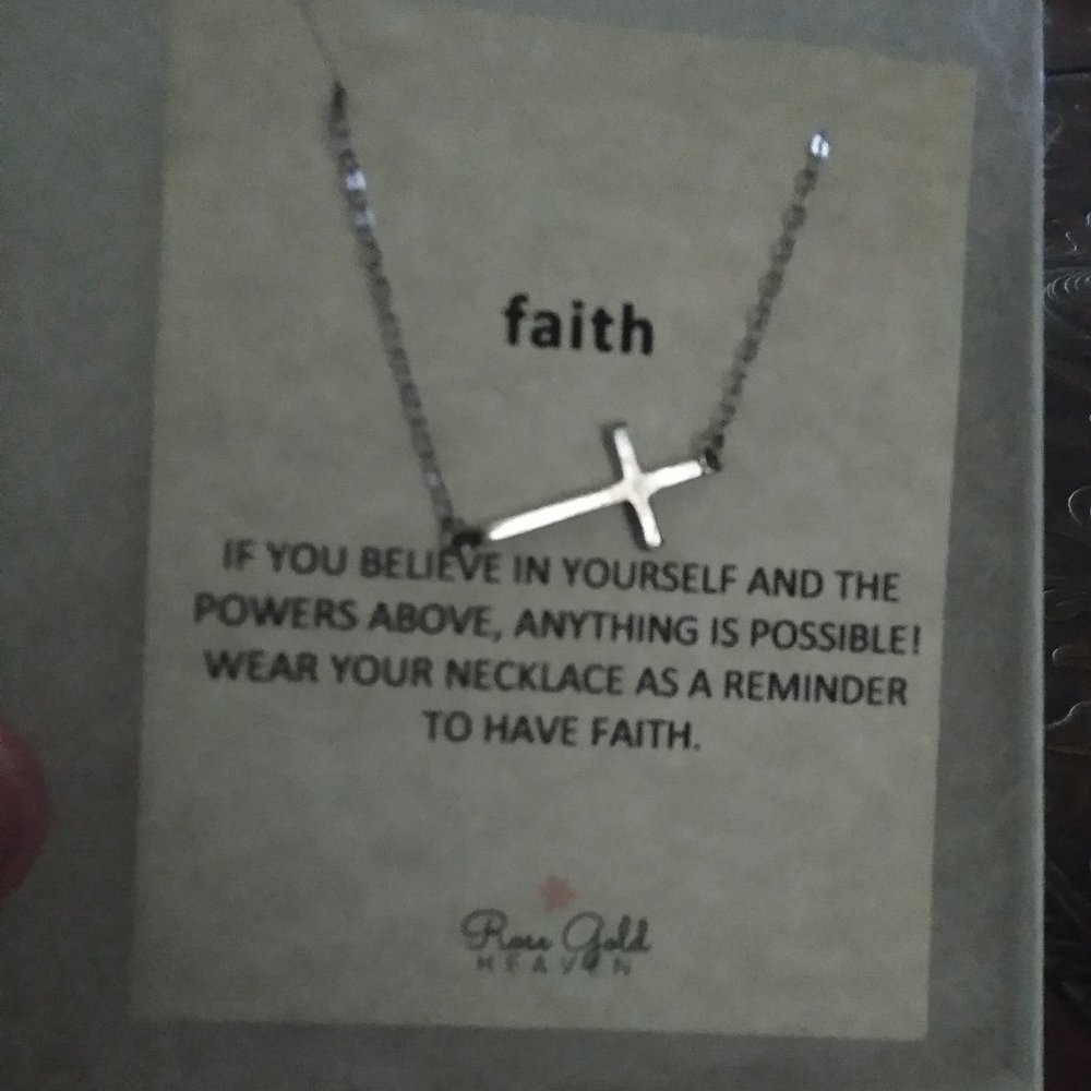 Dainty sliver traditional faith cross rose gold heaven